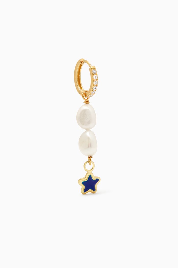 

Lolita Stardust Single Earring in 18kt Gold-plated Sterling Silver, Blue