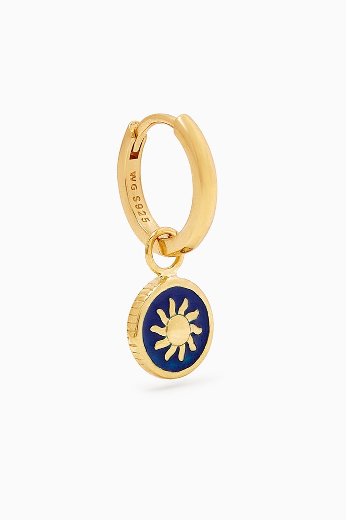 

Cosmic Reversible Single Earring in 18kt Gold-plated Sterling Silver, Blue
