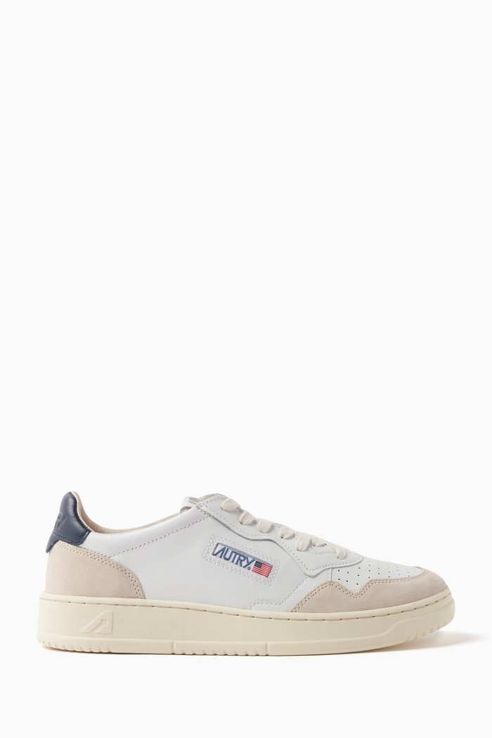 

Medalist Low Sneakers in Leather & Suede, White