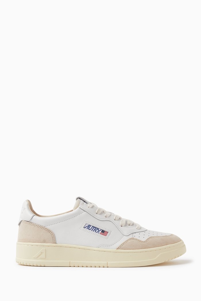 

Medalist Low Sneakers in Leather & Suede, White