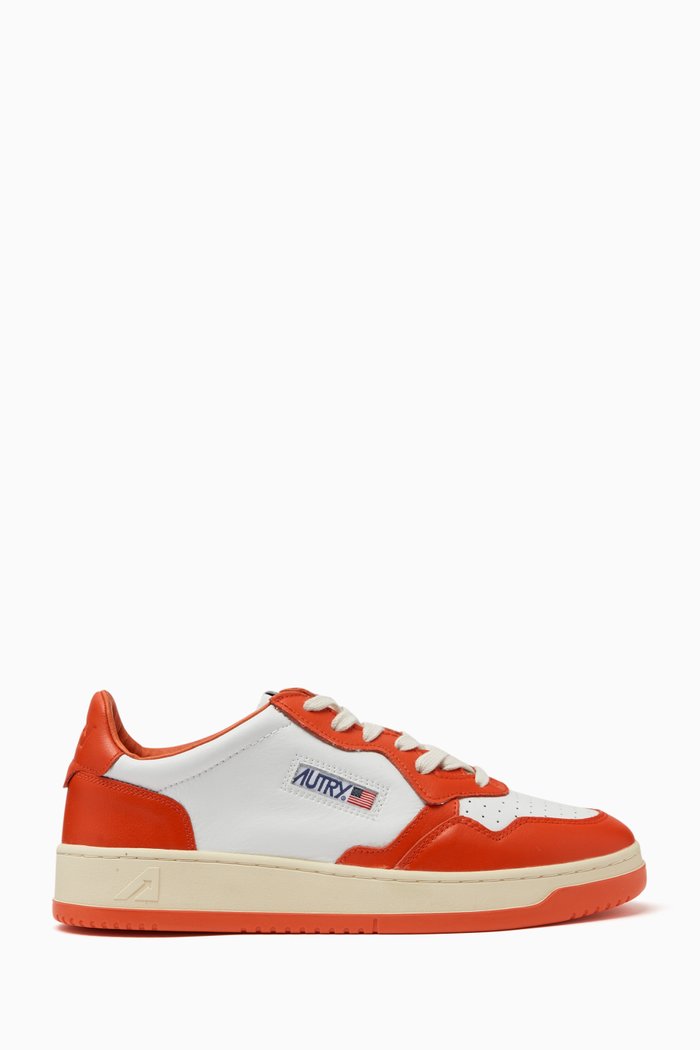 

Medalist Low Sneakers in Leather, Orange