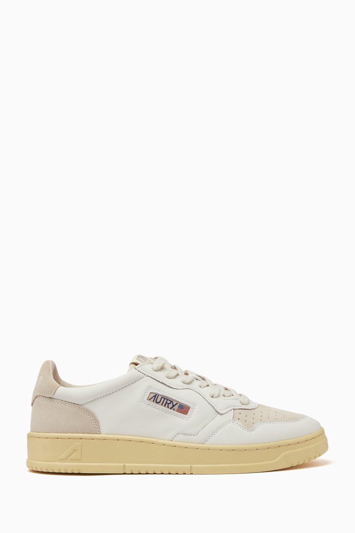 

Medalist Low Sneakers in Leather & Suede, White