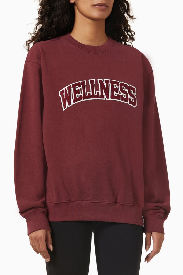 

Wellness Sweatshirt in Jersey, Burgundy
