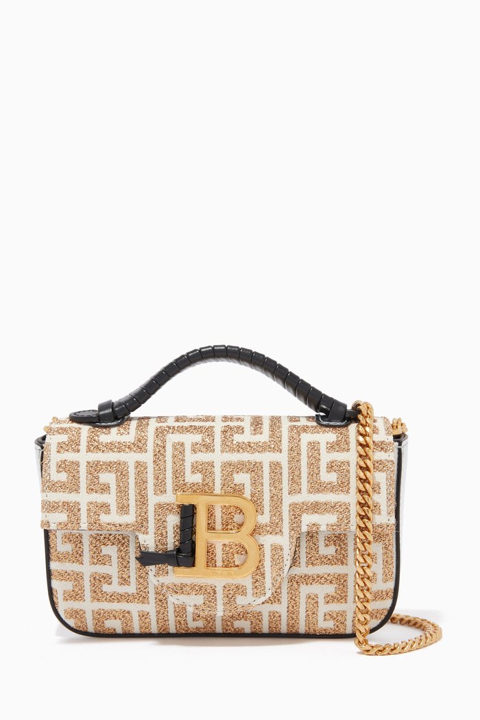 

B-Buzz Mini Bag in Monogram Jacquard Lurex, Neutral