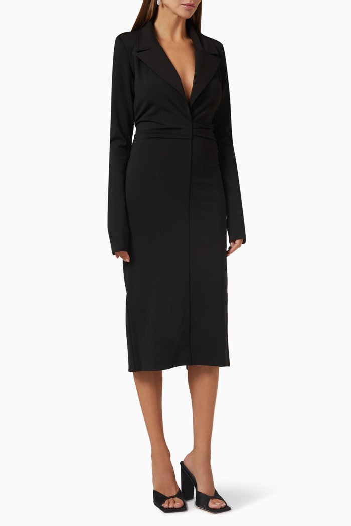 

Moata Midi Dress in Crêpe, Black