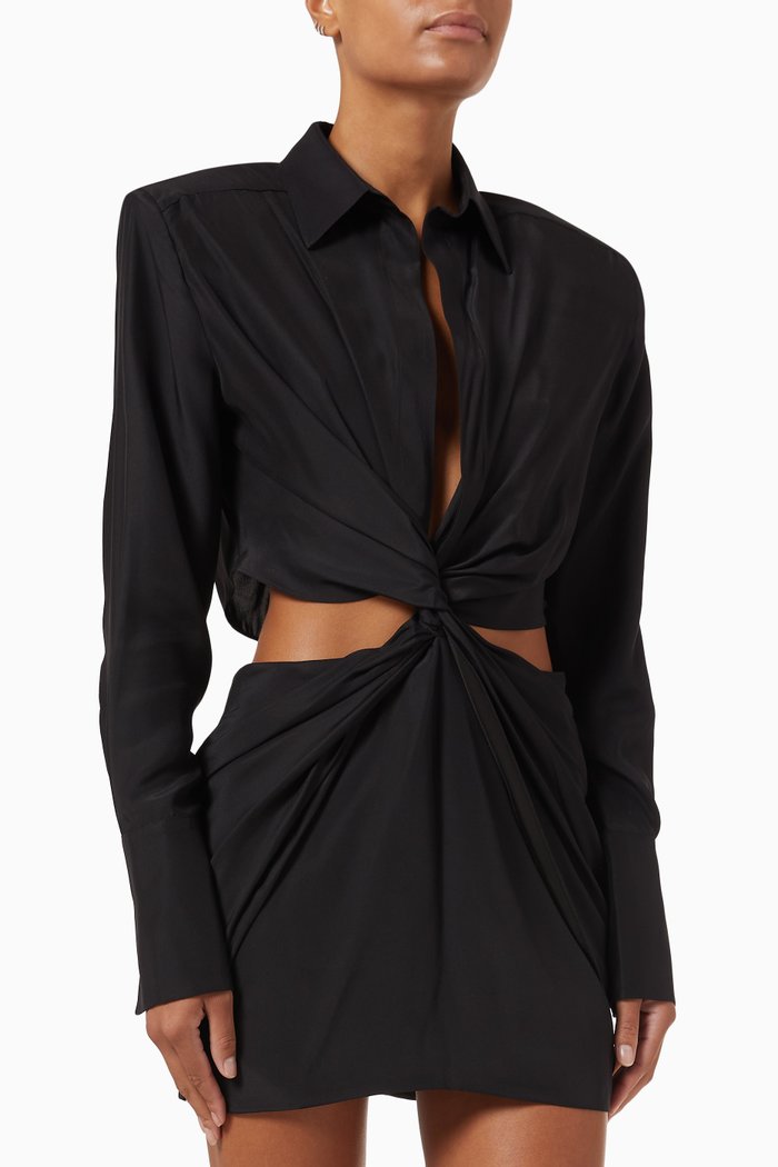 

Tokai Mini Dress in Silk, Black