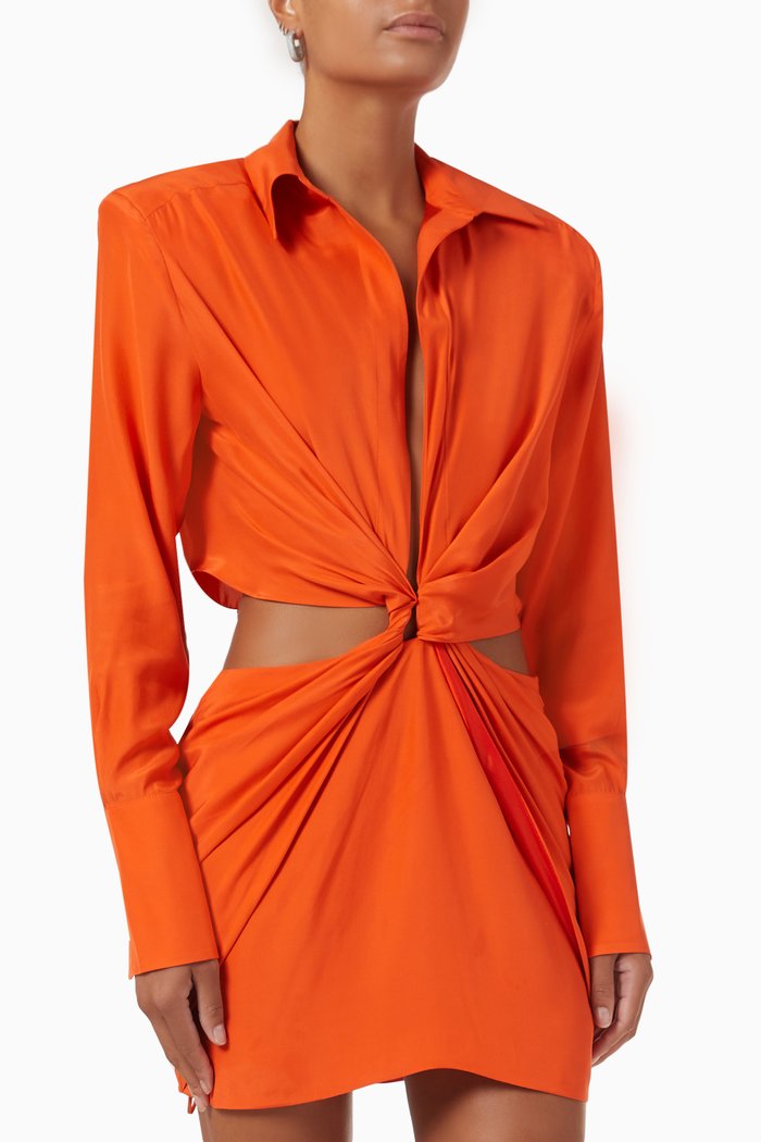

Tokai Mini Dress in Silk, Orange