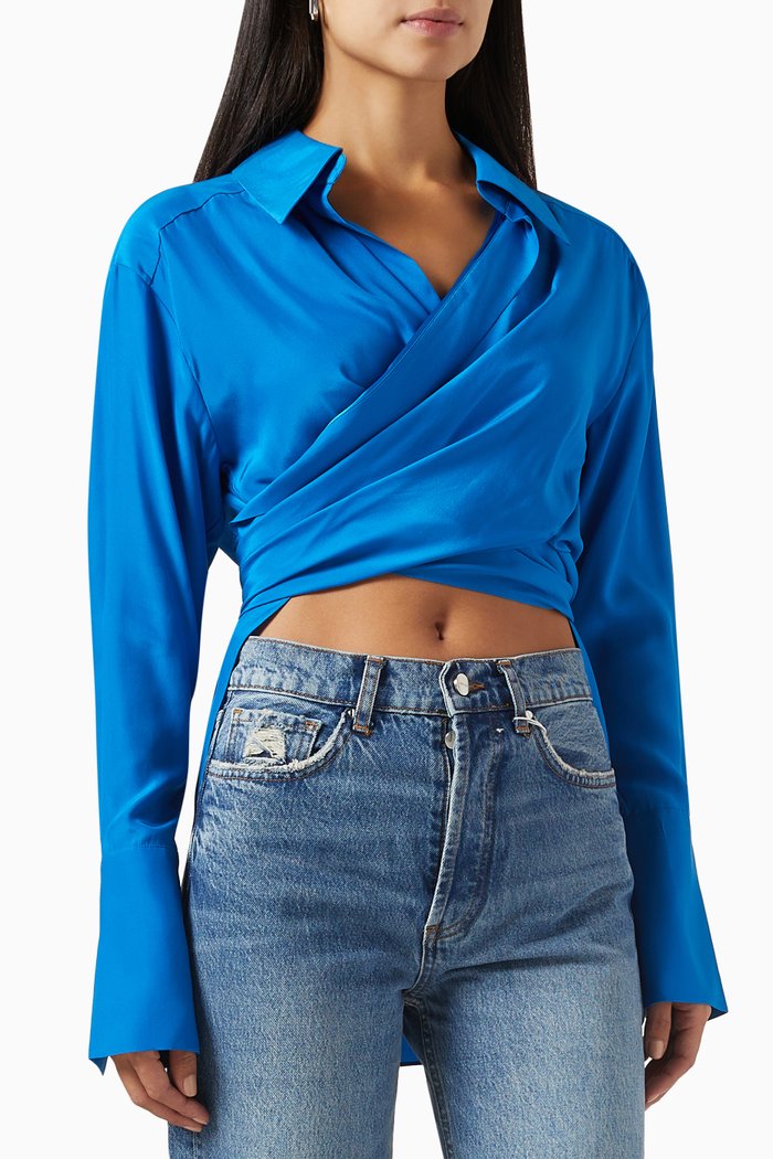 

Sabinas Top in Silk, Blue