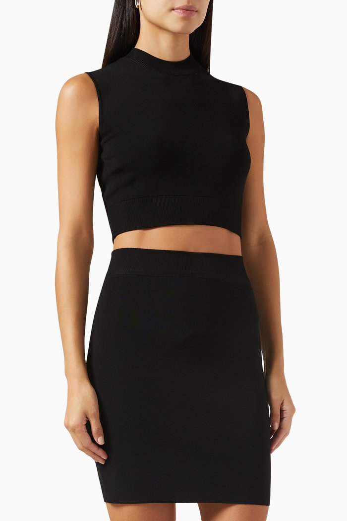 

Mao Mini Dress in Rayon Knit, Black