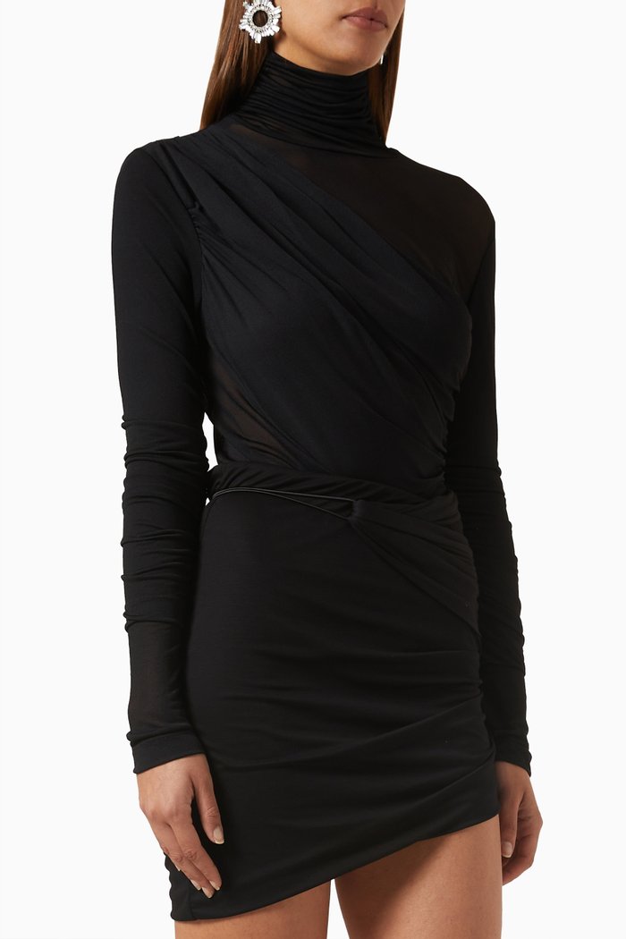 

Mule Sheer Panelled Bodysuit in Modal, Black