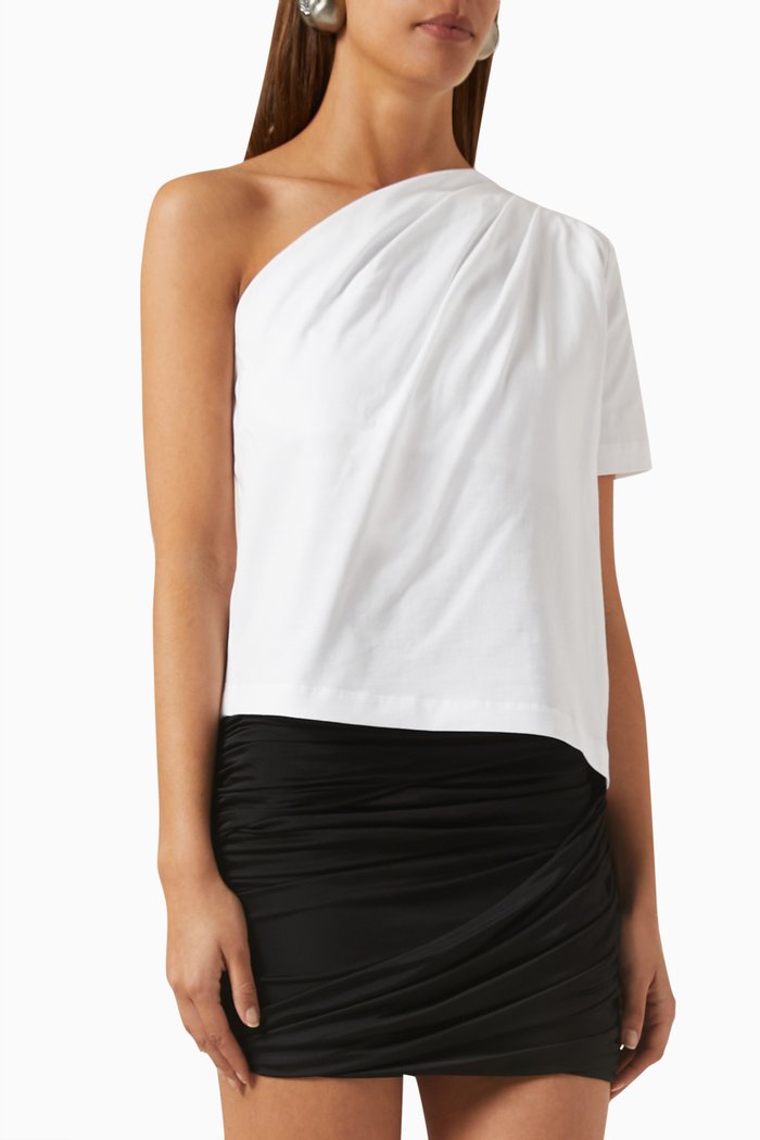 

Tartu One-shoulder Top in Lurex, White