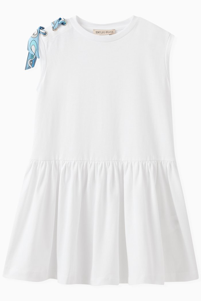 

Sleeveless Dress in Cotton Jersey, White