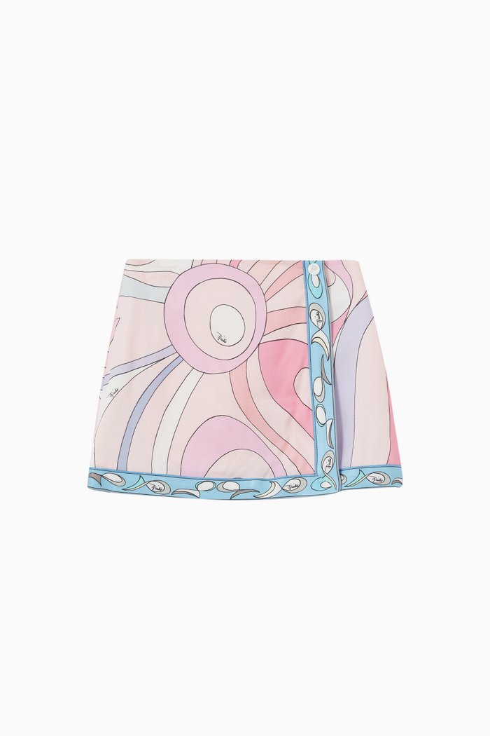 Abstract-print Skirt in Viscose, Pink