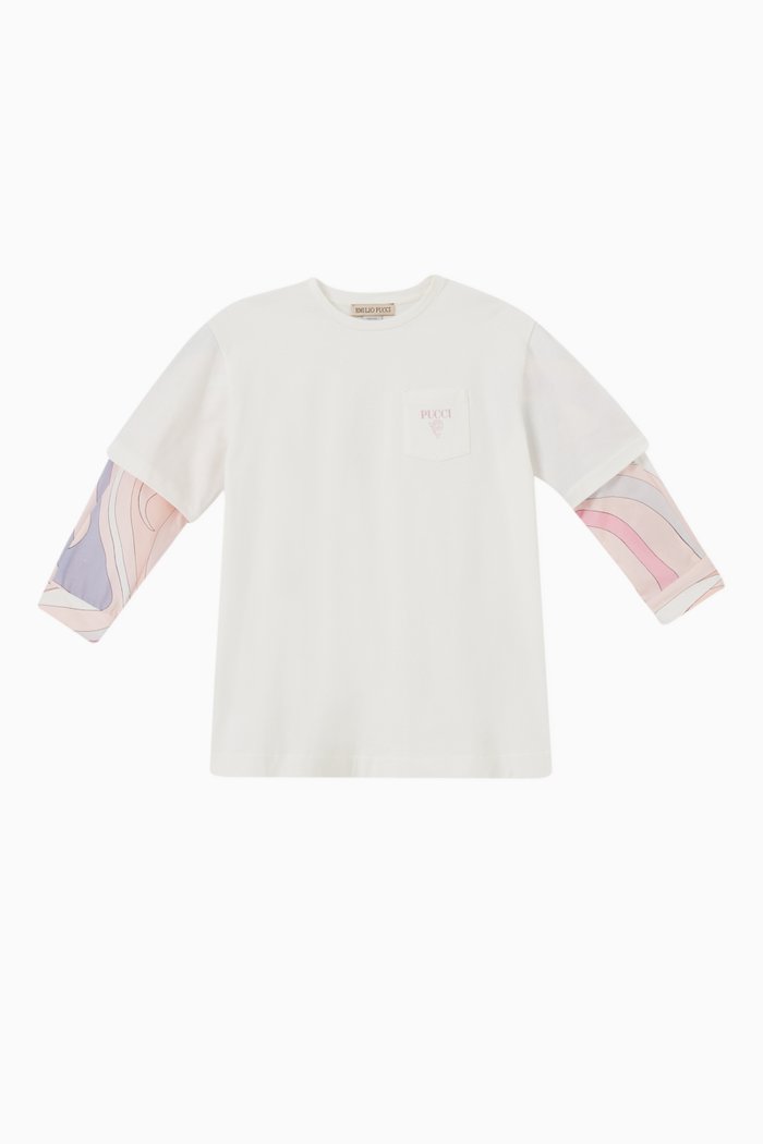 

Abstract Logo Dress in Cotton, White