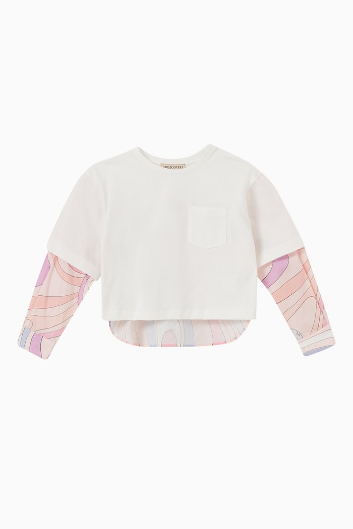 

Abstract T-shirt in Cotton, White