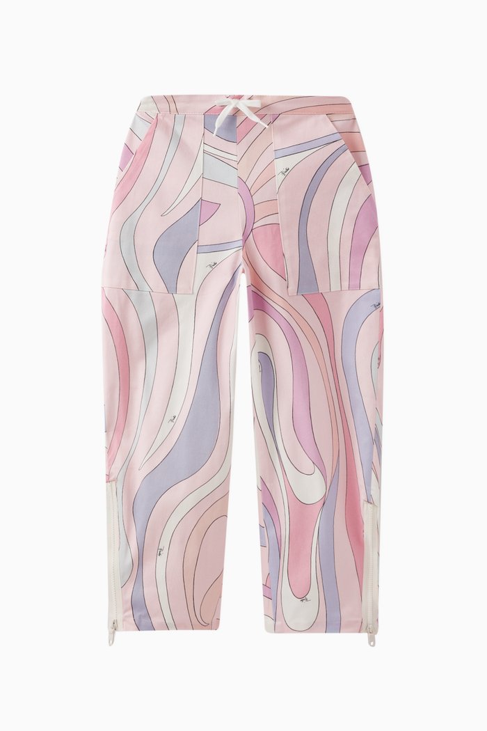 

Graphic Print Sweatpants in Cotton, Pink