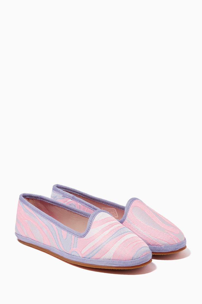 Patterned Slip-on Shoes, Pink