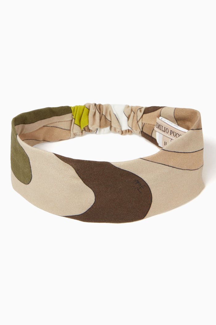 

Onde-print Headband in Cotton, Brown