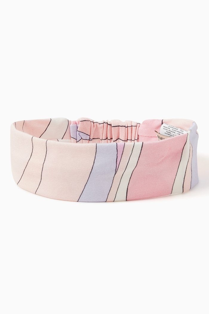 

Onde-print Headband in Cotton, Pink