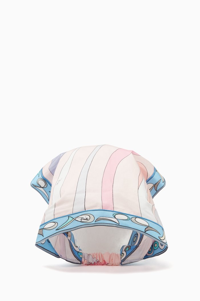 Pesci-print Headscarf in Silk, Pink