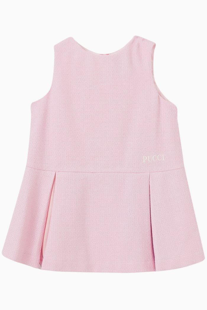 

Logo Woven Dress in Cotton, Pink
