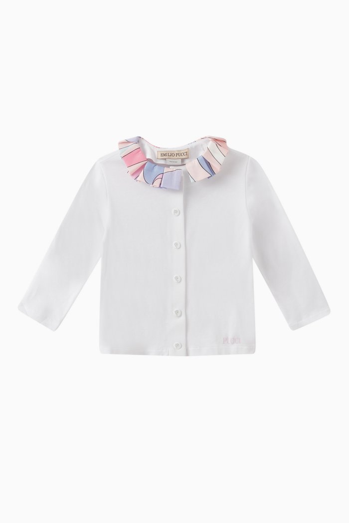 

Graphic Print Long Sleeves Shirt in Cotton, White