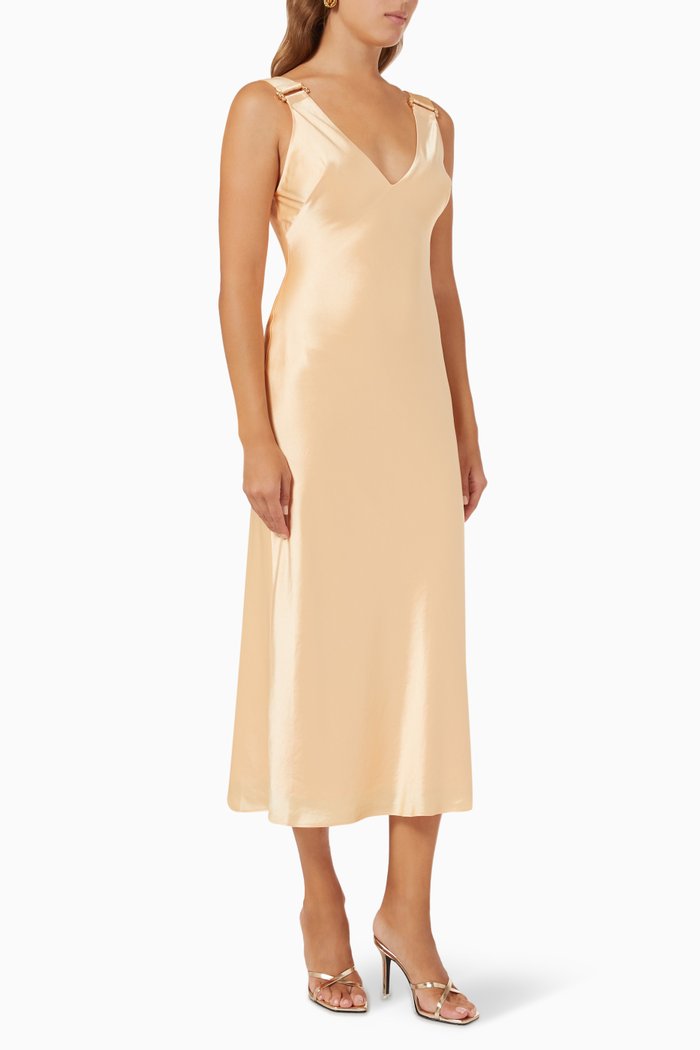 

Wycombe Midi Dress in Satin, Neutral
