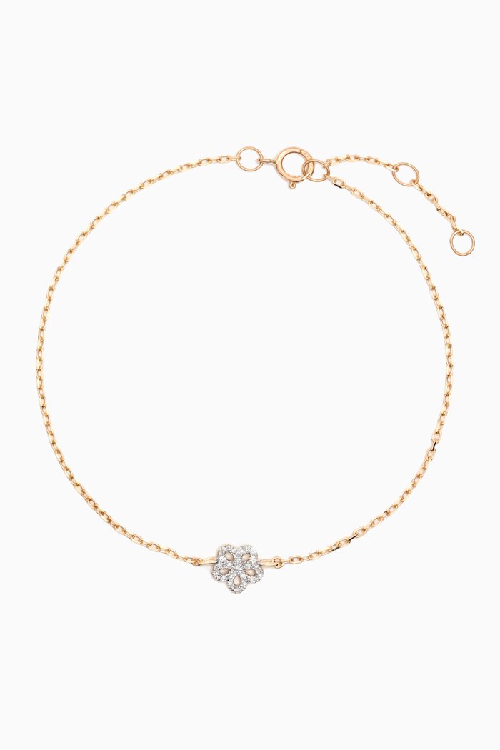 

Open Flower Diamond Bracelet in 10kt Gold, Yellow