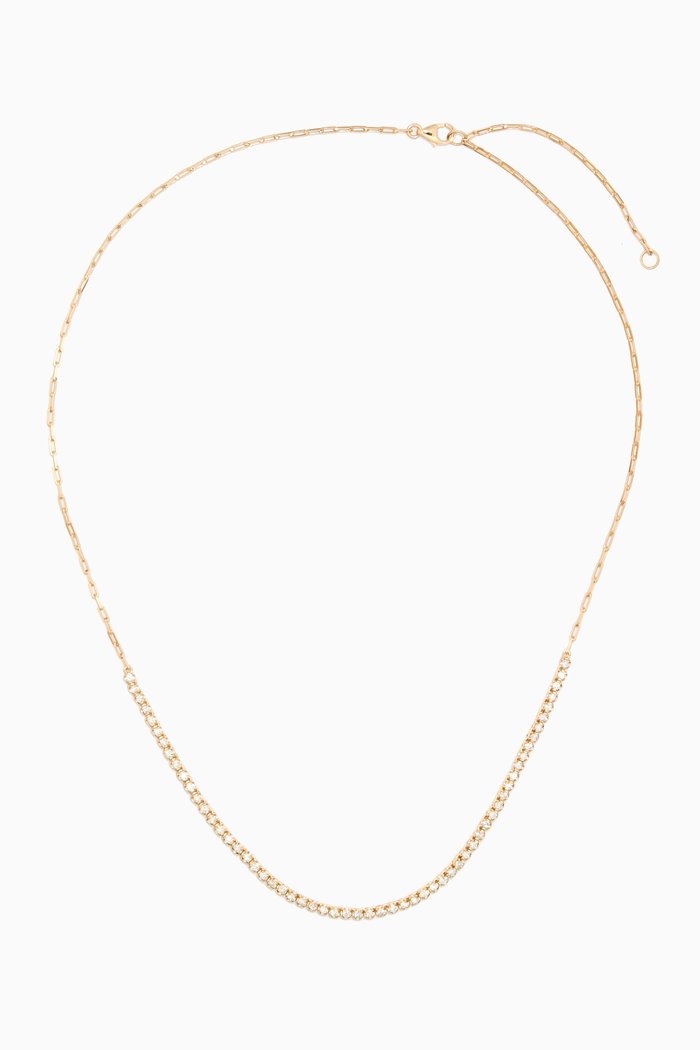 

Drop Shot Diamond Tennis Necklace in 10kt Gold, Yellow