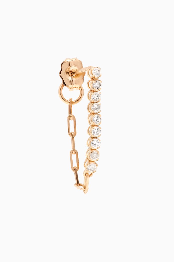 

Drop Shot Diamond Chain Single Earring in 10kt Gold, Yellow