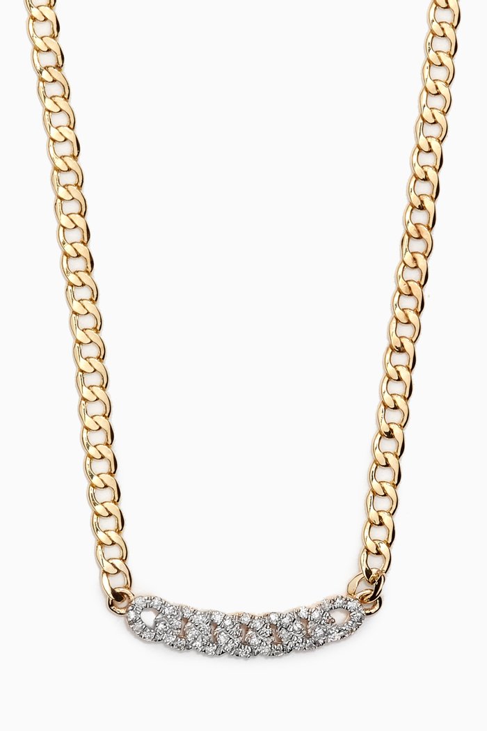 

Fine Diamond Pavé Curb Chain Necklace in 10kt Gold, Yellow