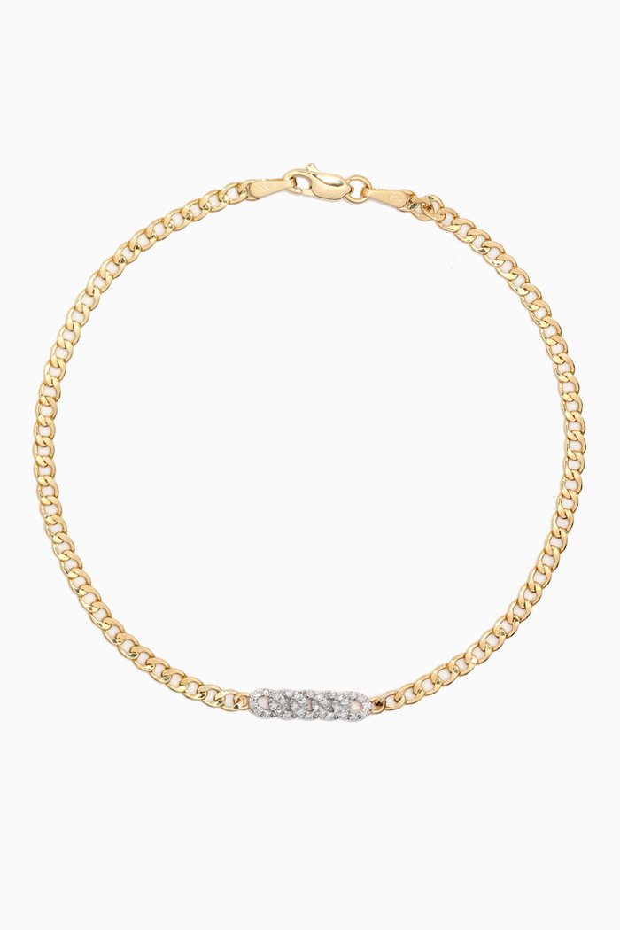 

Fine Diamond Pavé Curb Chain Bracelet in 10kt Gold, Yellow