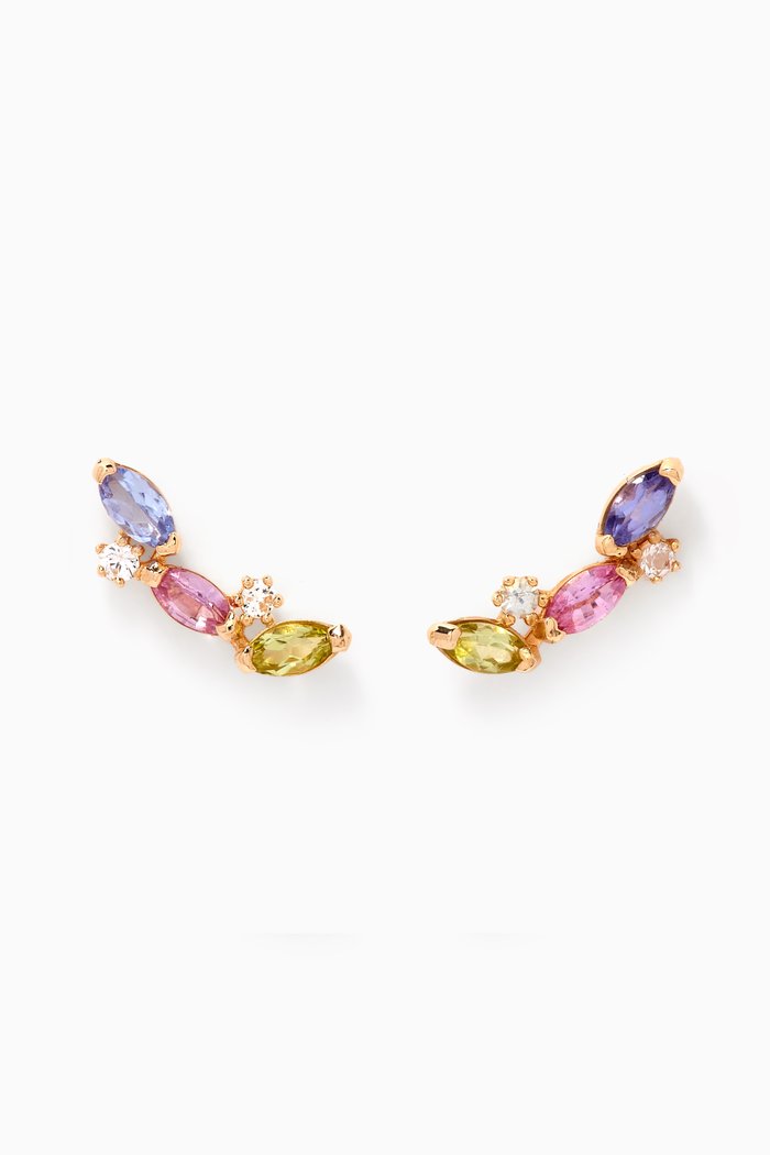 

Rainbow Sprinkles Multi-stone Climber Earrings in 10kt Gold, Yellow
