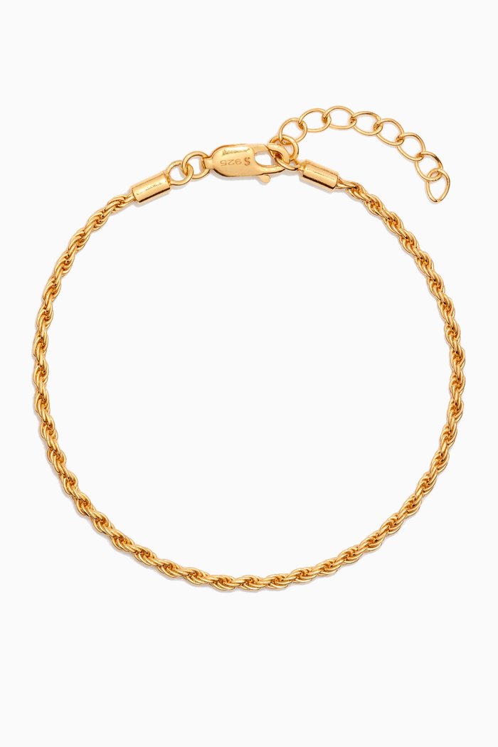 

Rope Chain Bracelet in Gold-plated Sterling Sliver, Yellow