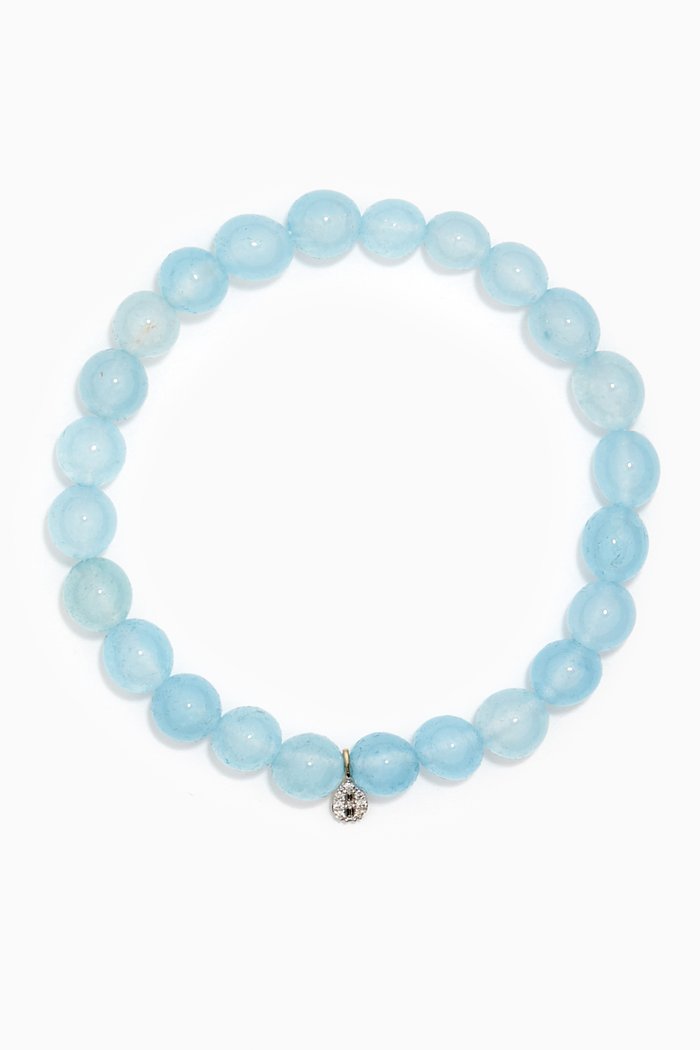 

Agate & Diamond Charm Beaded Bracelet, Yellow