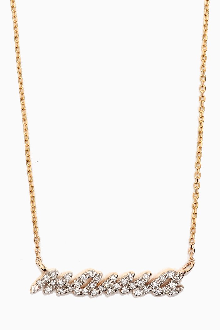 

Hey Mama Pavé Diamond Necklace in 10kt Gold, Yellow