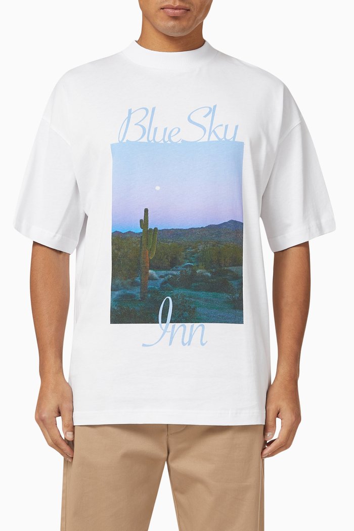 

Cactus Print T-shirt in Cotton, White