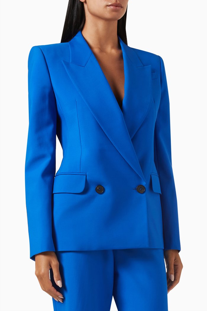 

Double-breasted Jacket in Sartorial Wool, Blue