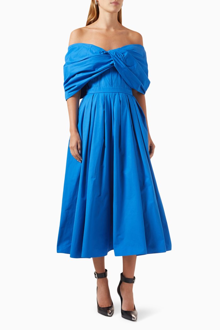 

Day Midi Dress in Cotton, Blue