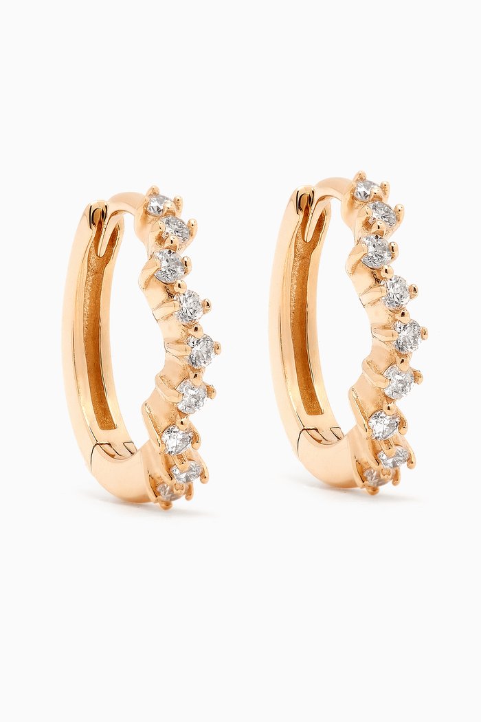 

Diamond Zig Zag Huggies in 14kt Yellow Gold