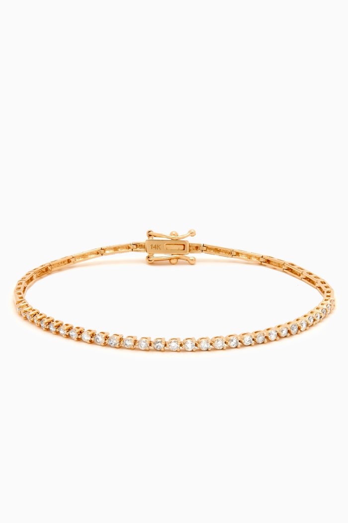 Baseline Tennis Bracelet in 14kt Yellow Gold