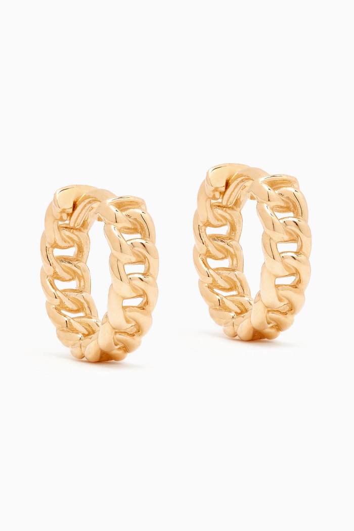 

Second Hole Curbside Huggies in 14kt Yellow Gold