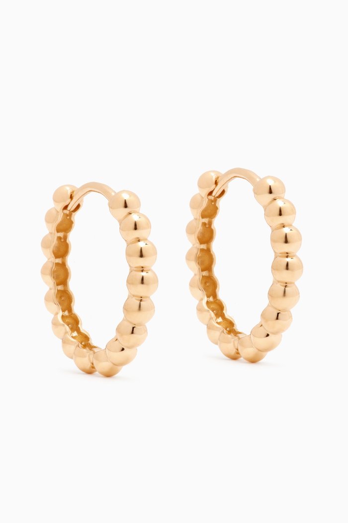 

Beaded Huggie Earrings in 14kt Yellow Gold