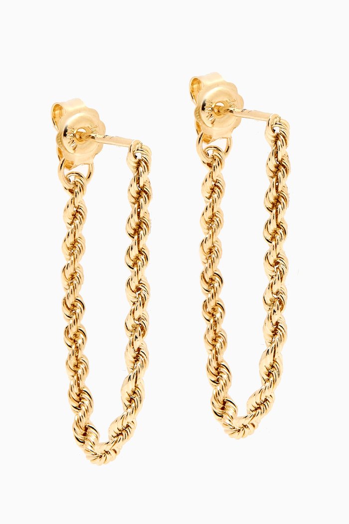 

Roped Off Chain Stud Earrings in 14kt Yellow Gold