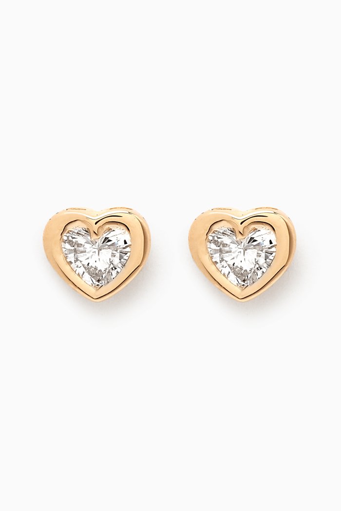 

Baby Heart Diamond Studs in 10kt Yellow Gold