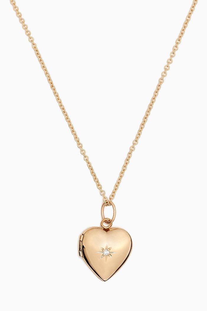 

Diamond Heart Locket Necklace in 10kt Yellow Gold