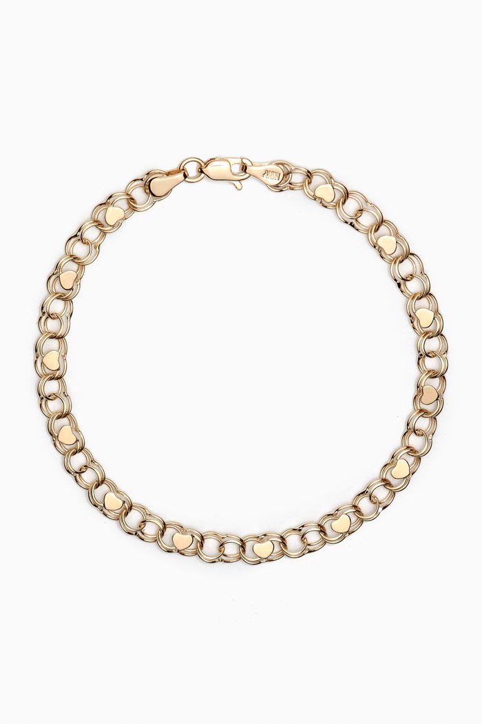 Chained To My Heart Bracelet in 10kt Yellow Gold