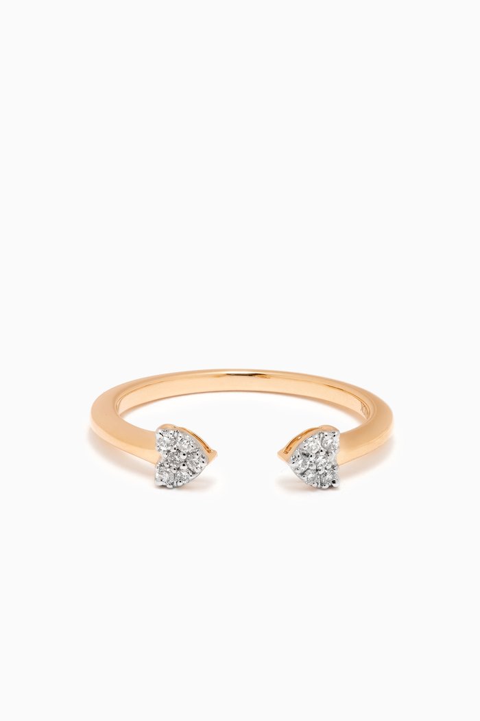 

Heart to Heart Pave Ring in 10kt Yellow Gold