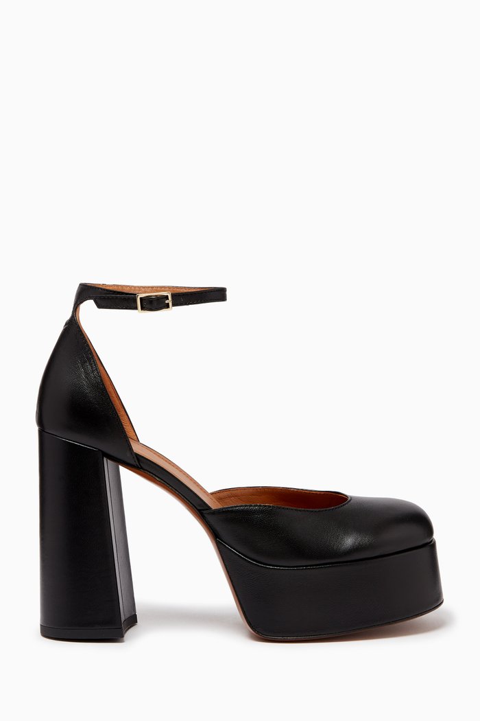 

Cellole 120 Platform Pumps in Nappa Leather, Black