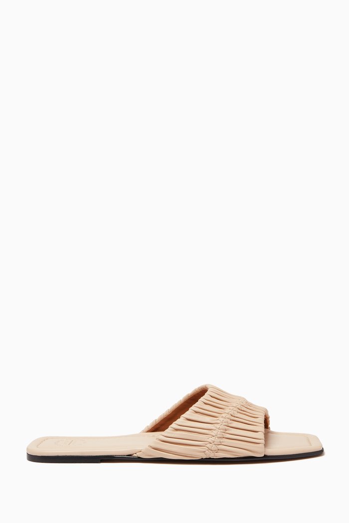 

Casoria Slide Sandals in Nappa Leather, Neutral